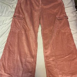 Pink American Eagle Corduroy Cargo Pants